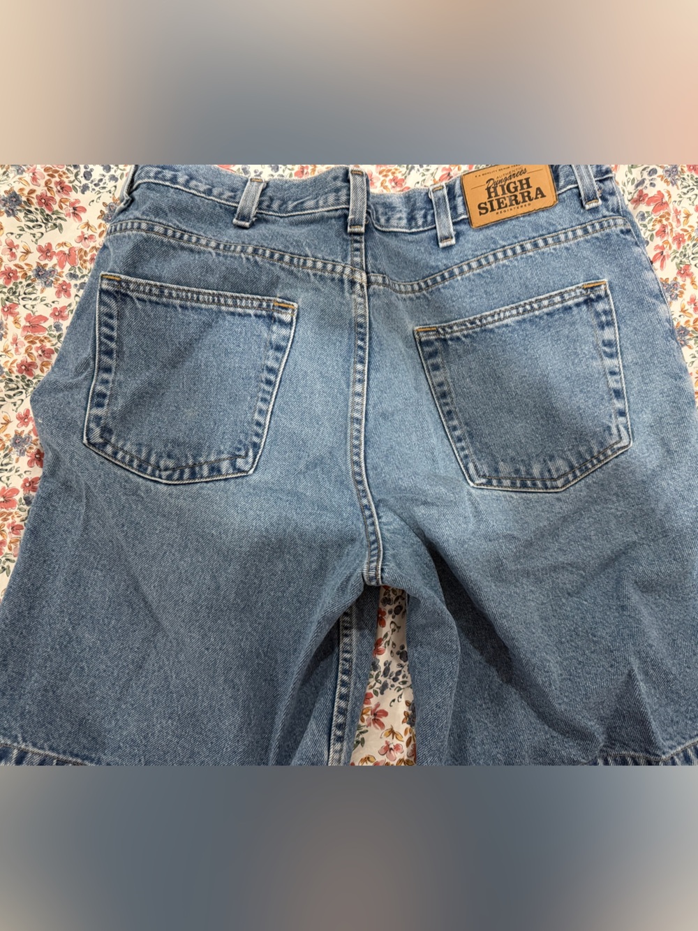 High Sierra Light Denim Jeans with Gold Stitching